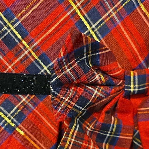 American Girl Red Plaid Formal Dress with Bow. Size 5 - Picture 7 of 14